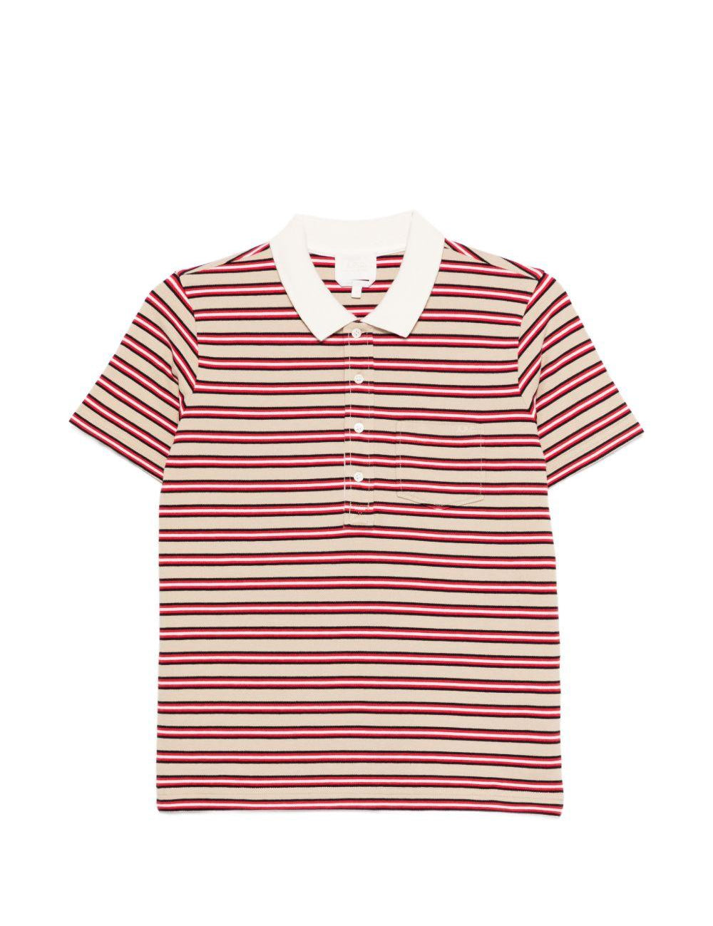 Polo con colletto a righe in beige e rosso A.P.C. - donna 