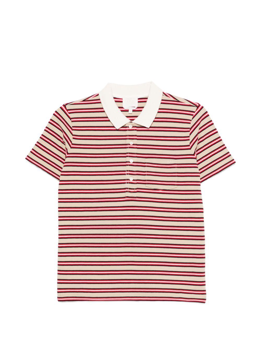 Polo con colletto a righe in beige e rosso A.P.C. - donna 