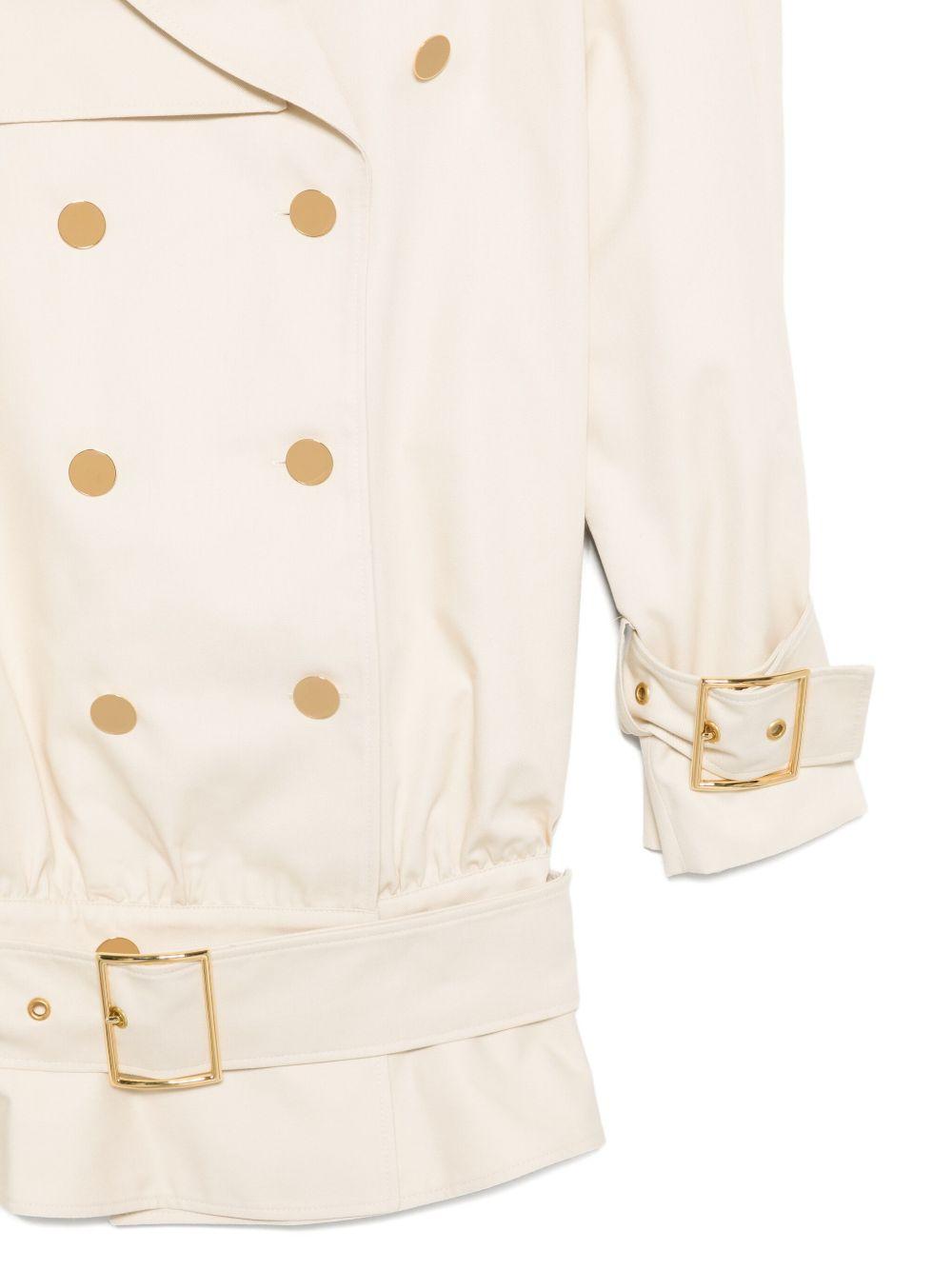 Cappotto corto doppiopetto in beige Rowen Rose - donna 