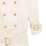 Cappotto corto doppiopetto in beige Rowen Rose - donna 