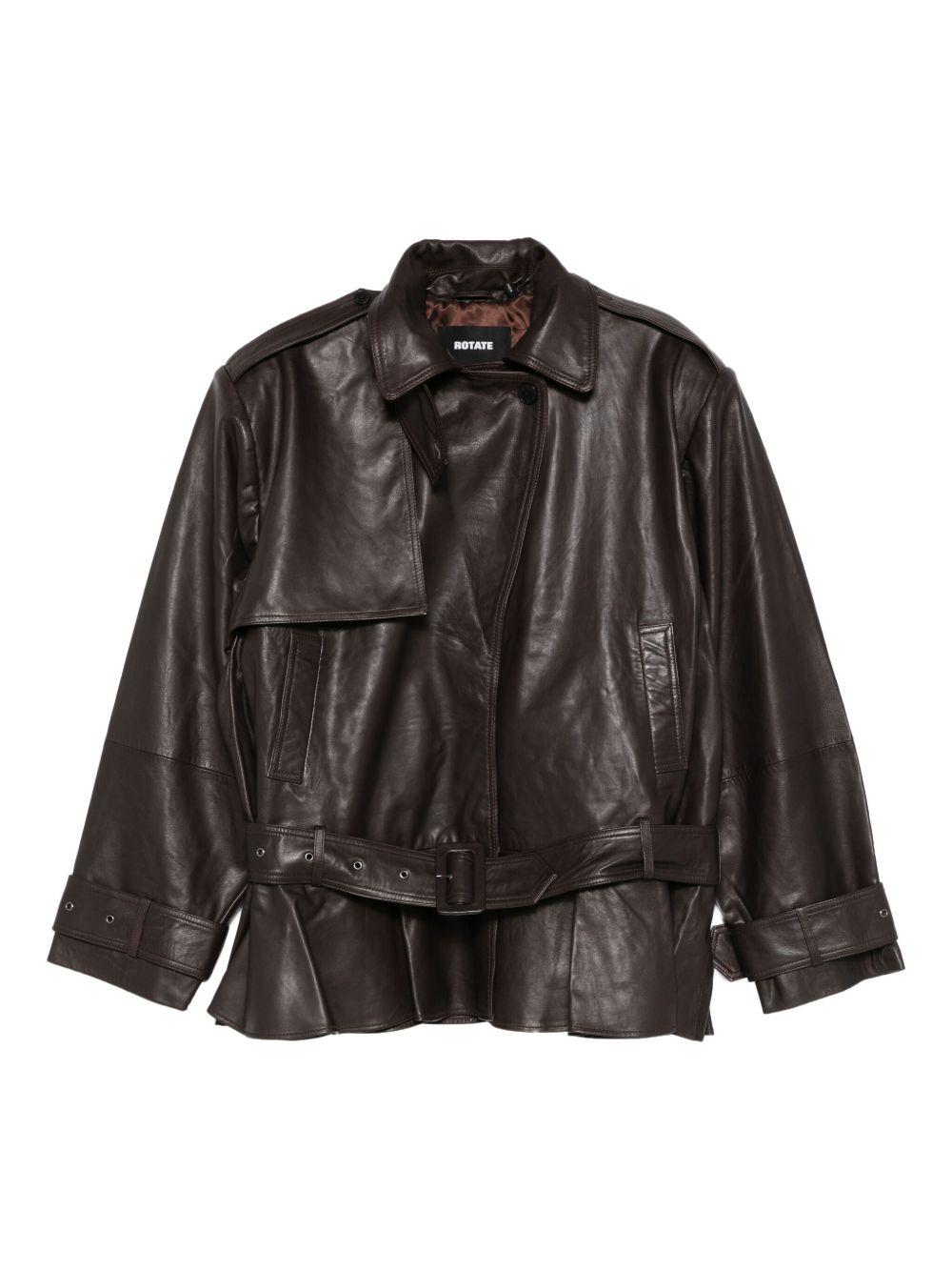 Giacca in pelle in marrone 
