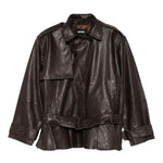 Giacca in pelle in marrone 