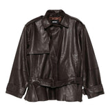 Giacca in pelle in marrone 