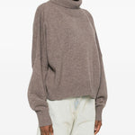 Maglione a collo alto Luke in grigio taupe Loulou de saison - donna 