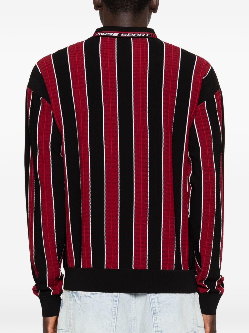 Polo a righe con zip in rosso e nero Martine rose - unisex 