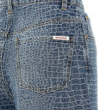 Jeans con effetto coccodrillo in blu Self-Portrait - donna 