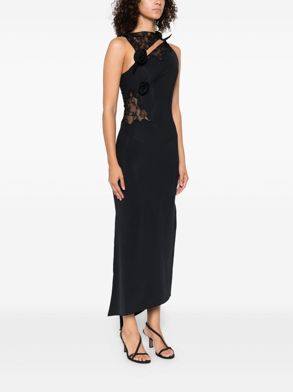 Abito lungo con decorazione in pizzo in nero Coperni - donna 