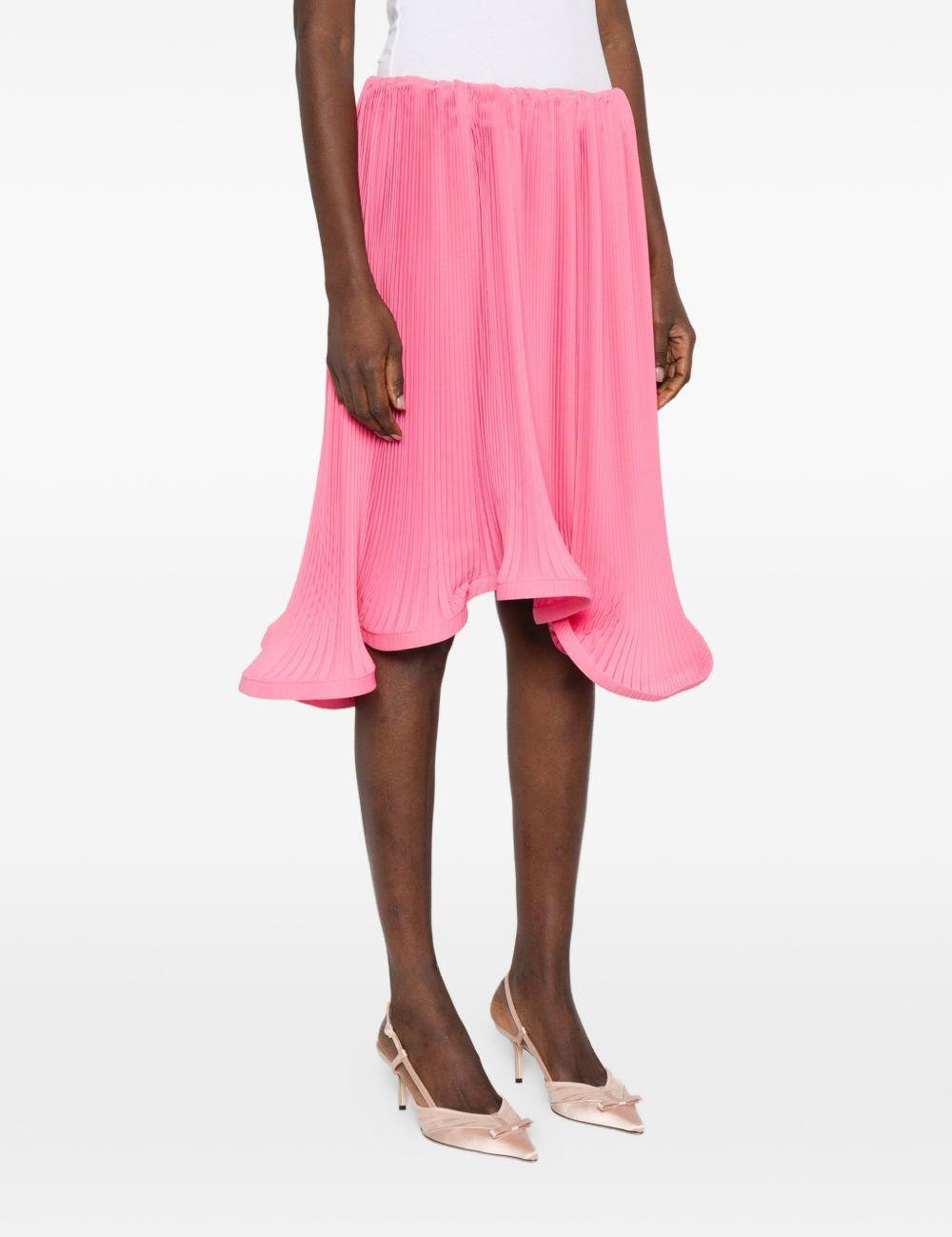 Gonna plissettata degradè in georgette in rosa Rowen rose - donna 