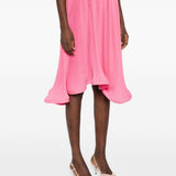 Gonna plissettata degradè in georgette in rosa Rowen rose - donna 