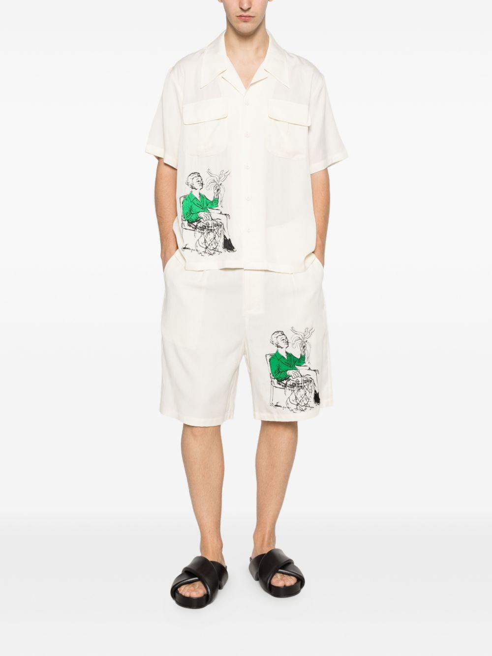 Pantaloncini con stampa grafica in bianco Kidsuper - uomo 