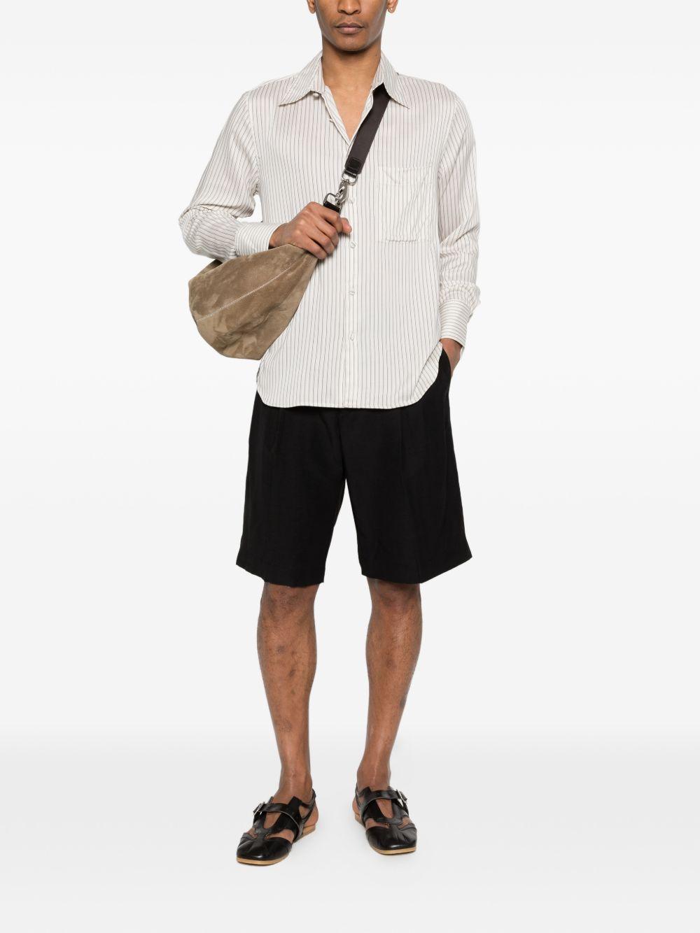 Pantaloncini con pieghe in nero Laneus - uomo 