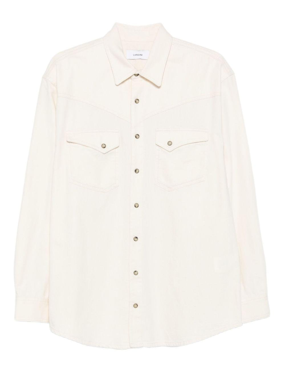 Camicia con doppia tasca in bianco Lardini - uomo 