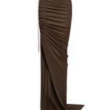 Gonna maxi regolabile in marrone Rick Owens x Moncler - donna<BR/> 
