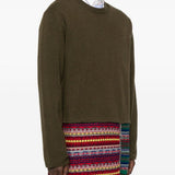 Maglia con patchwork in verde scuro Comme des garcons homme - uomo 