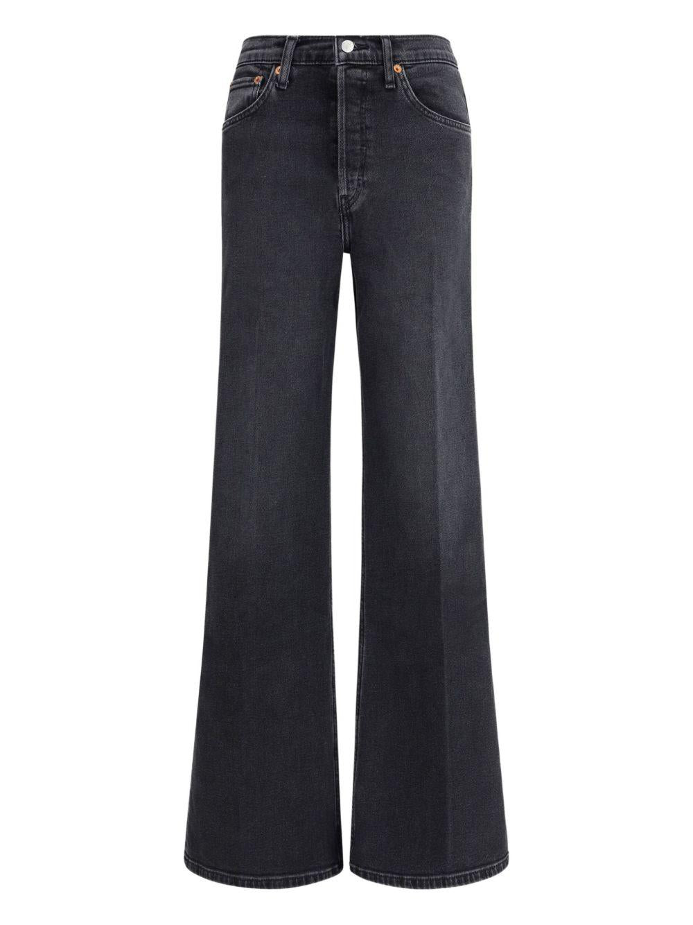 Jeans a vita alta in nero Re/done - donna 