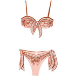 Bikini con stampa paisley Aster in rosa 