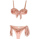 Bikini con stampa paisley Aster in rosa 