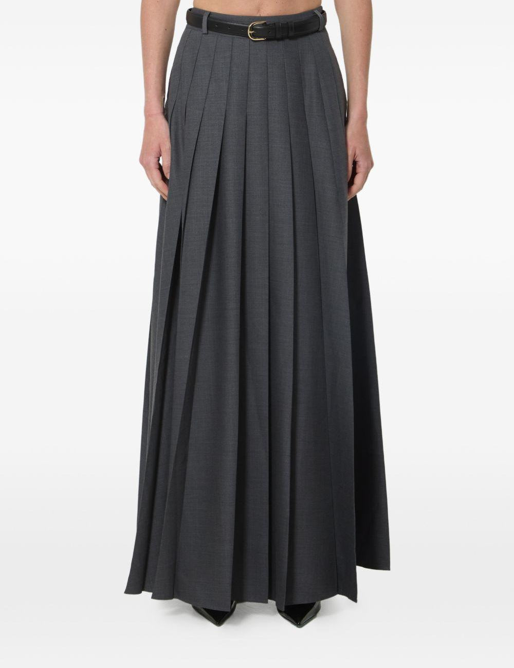 Gonna maxi plisettata in grigio 