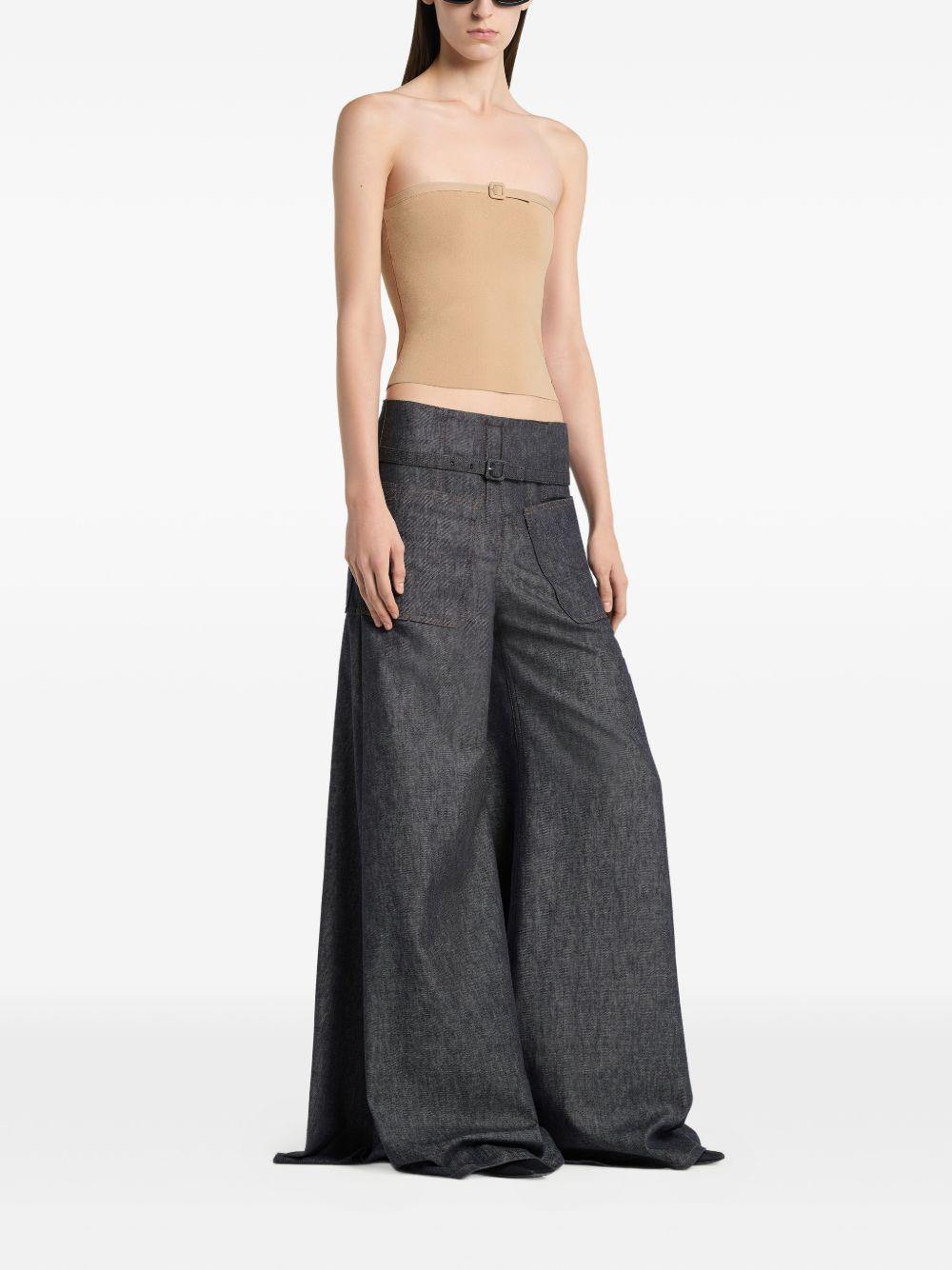 Pantaloni a palazzo con cintura in grigio Courrèges - donna 