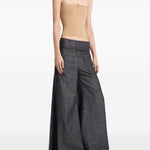 Pantaloni a palazzo con cintura in grigio Courrèges - donna 