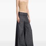 Pantaloni a palazzo con cintura in grigio Courrèges - donna 
