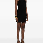 Abito mini collo halter in nero Norma Kamali - donna 