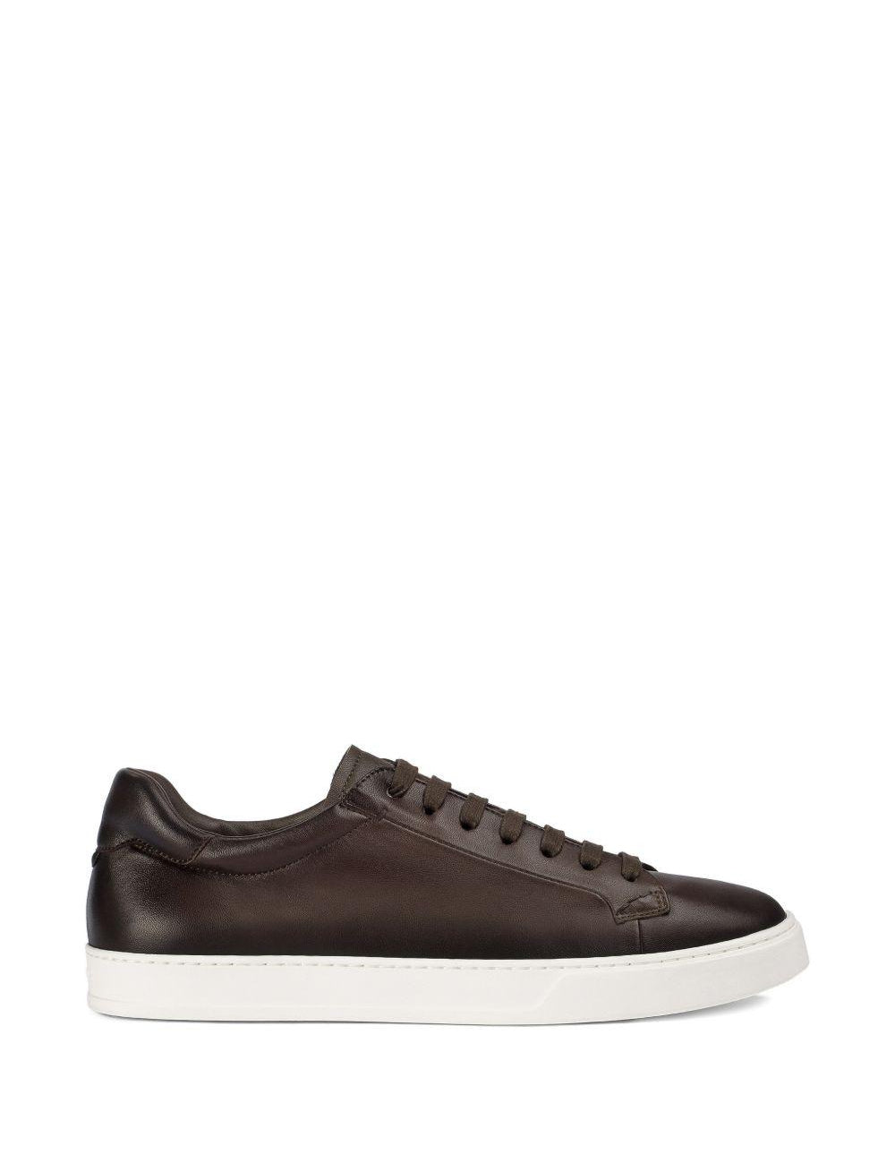 Sneakers in pelle con lacci in marrone Doucal's - uomo 