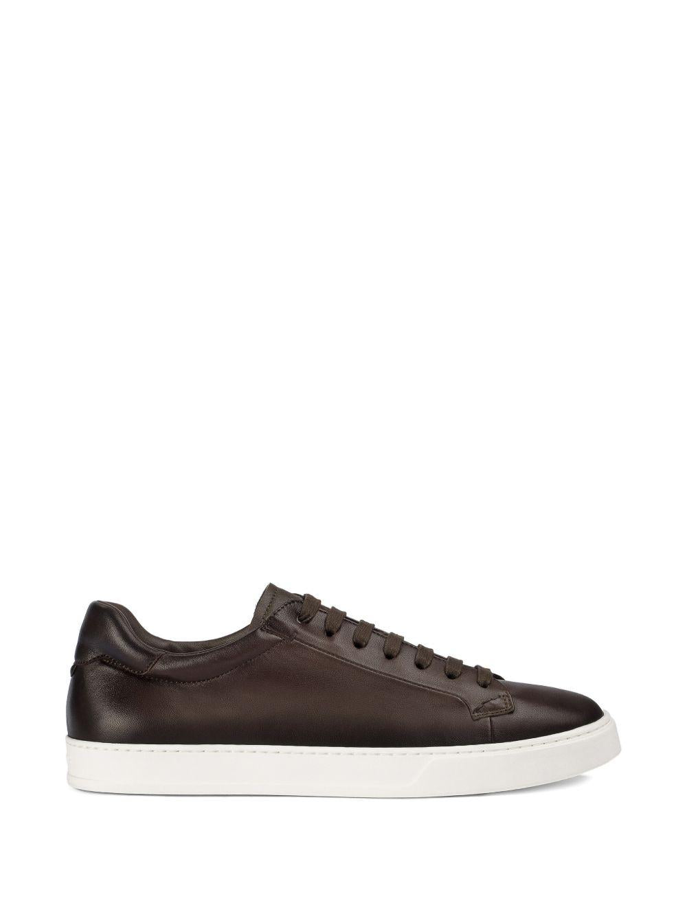 Sneakers in pelle con lacci in marrone Doucal's - uomo 