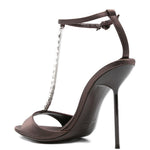Sandali con cristalli lidia in marrone Paris texas- donna 