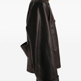 Giacca a collo alto in pelle dean in marrone Khaite - donna 