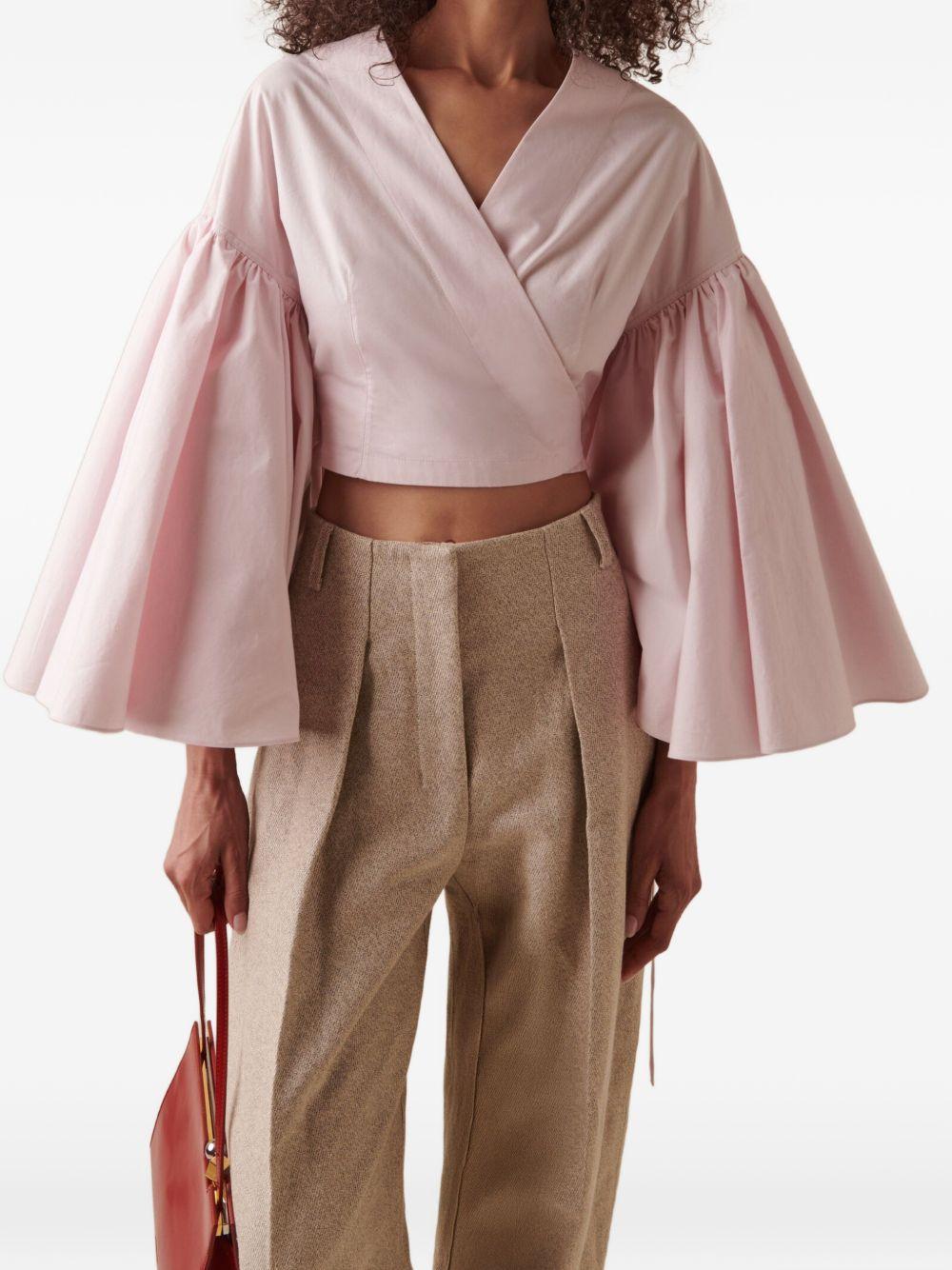 Blusa con maniche voluminose le cache coeur paysanin in rosa Jacquemus - donna 