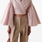 Blusa con maniche voluminose le cache coeur paysanin in rosa Jacquemus - donna 