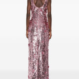 Abito lungo in paillettes in viola Simkhai - donna 