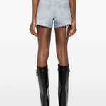 Shorts in denim con cristalli in blu Alexander wang - donna 
