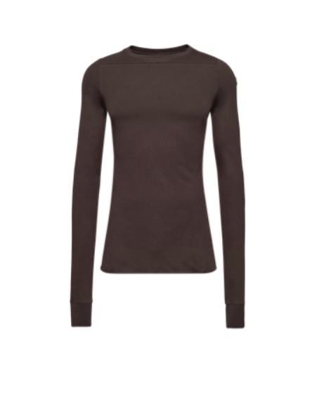 T-shirt a maniche lunghe in cotone grider in marrone Rick Owens x Moncler - unisex<BR/> 
