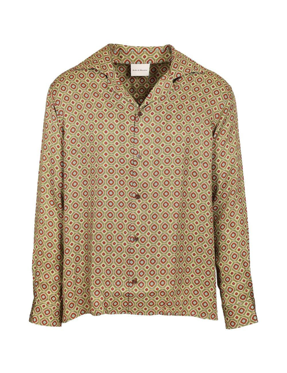 Camicia geometrica in verde Drole de monsieur - uomo 