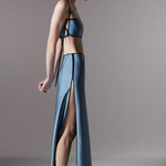 Gonna con finitura satinata sheat in blu Temily - donna 