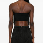 Top con frange in nero Bless - donna 