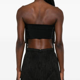 Top con frange in nero Bless - donna 