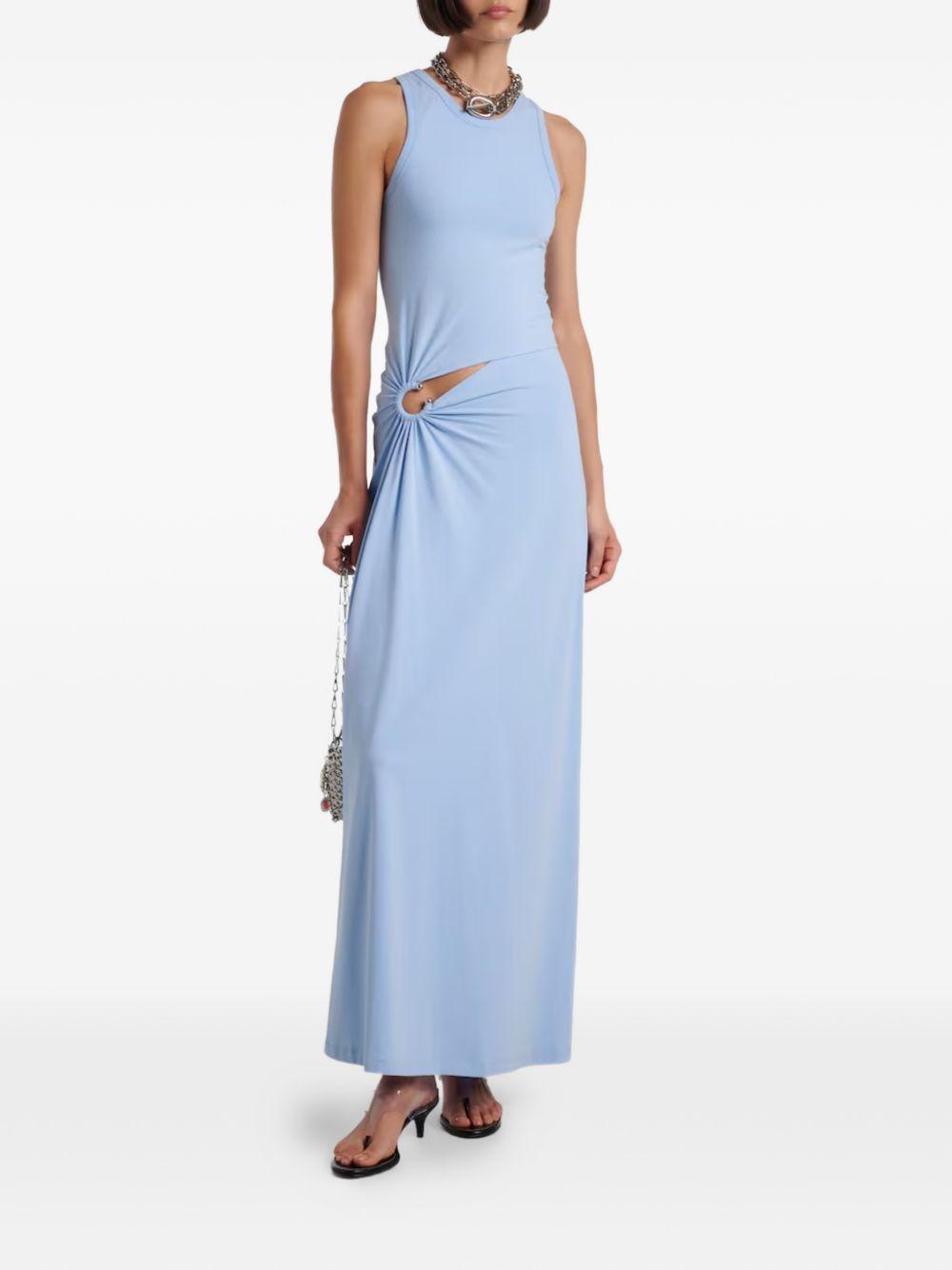 Abito maxi con cut-out in celeste Rabanne - donna 