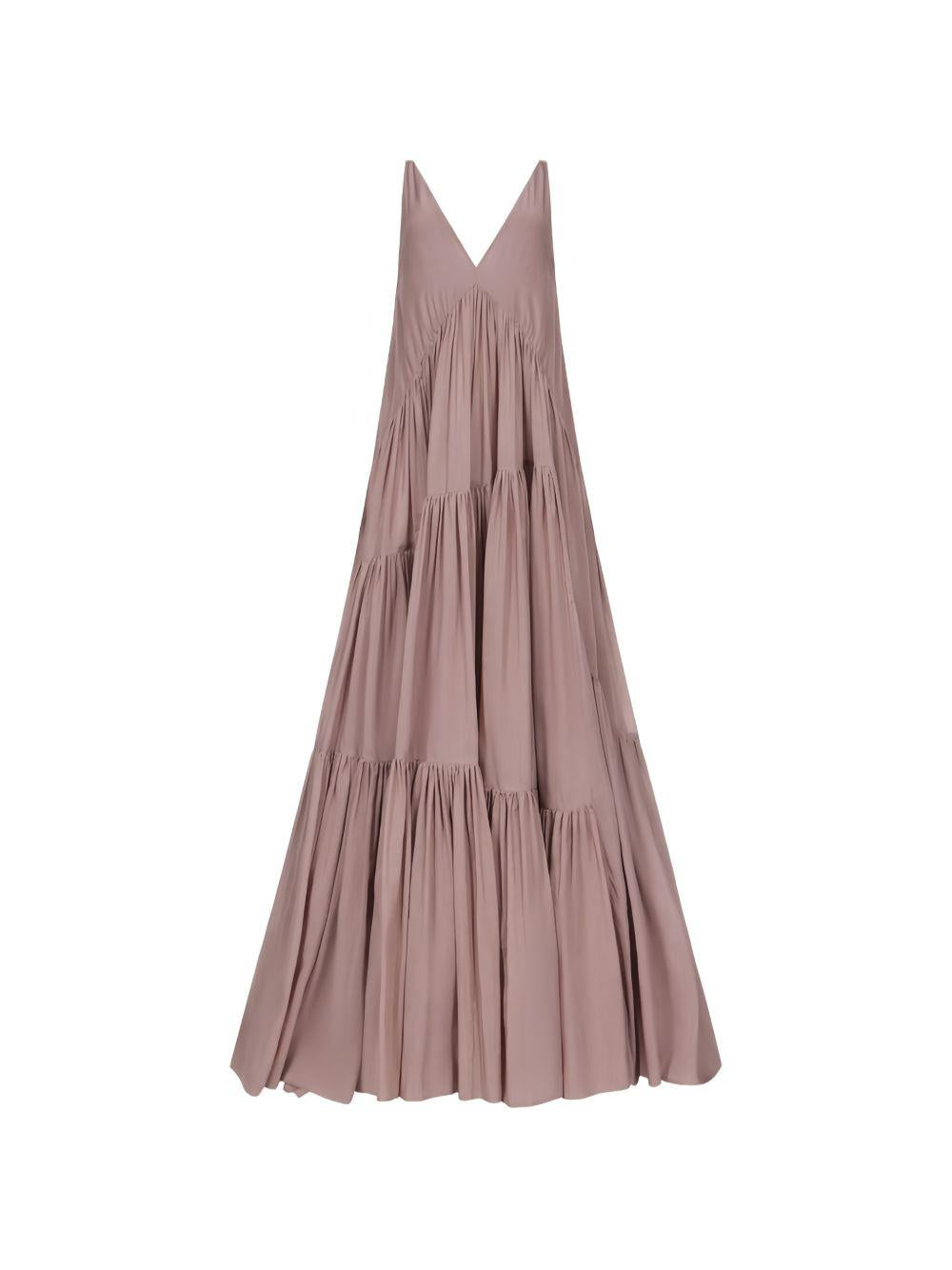 Abito maxi con scollo a v in grigio Temily - donna 