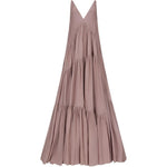 Abito maxi con scollo a v in grigio Temily - donna 