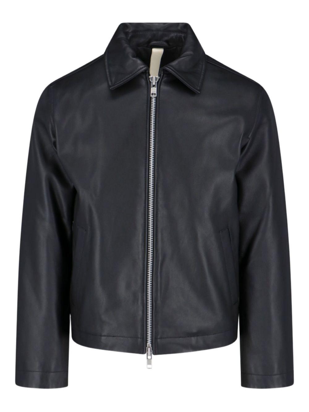 Giacca in pelle con zip in nero Sunflower - uomo 