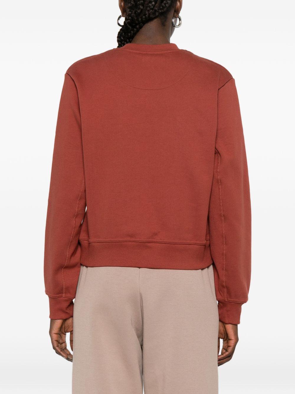 Felpa con logo a maniche lunghe in rosso mattone Adidas by stella mc  cartney - donna 