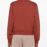 Felpa con logo a maniche lunghe in rosso mattone Adidas by stella mc  cartney - donna 