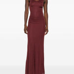 Abito lungo girocollo in marrone Aya Muse - donna 