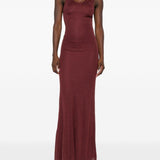 Abito lungo girocollo in marrone Aya Muse - donna 