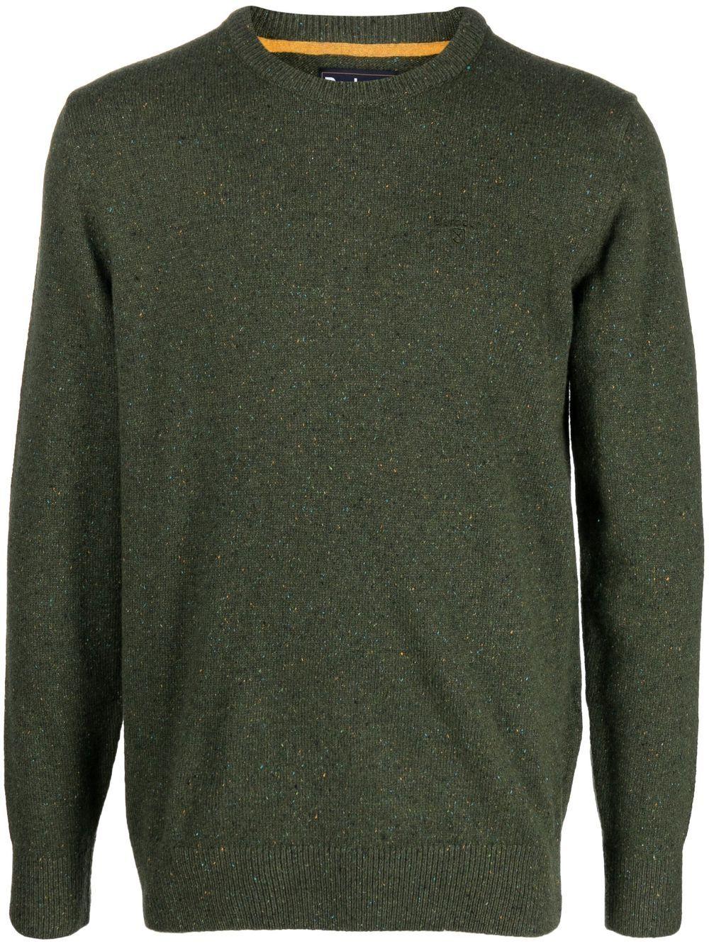 Maglione con ricamo in verde Barbour - uomo 