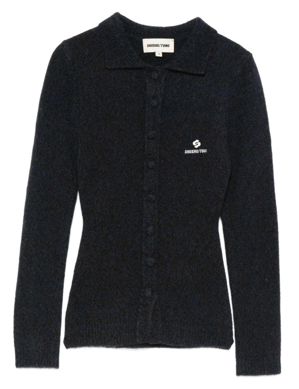 Cardigan con logo in blu Shushu/tong - donna 