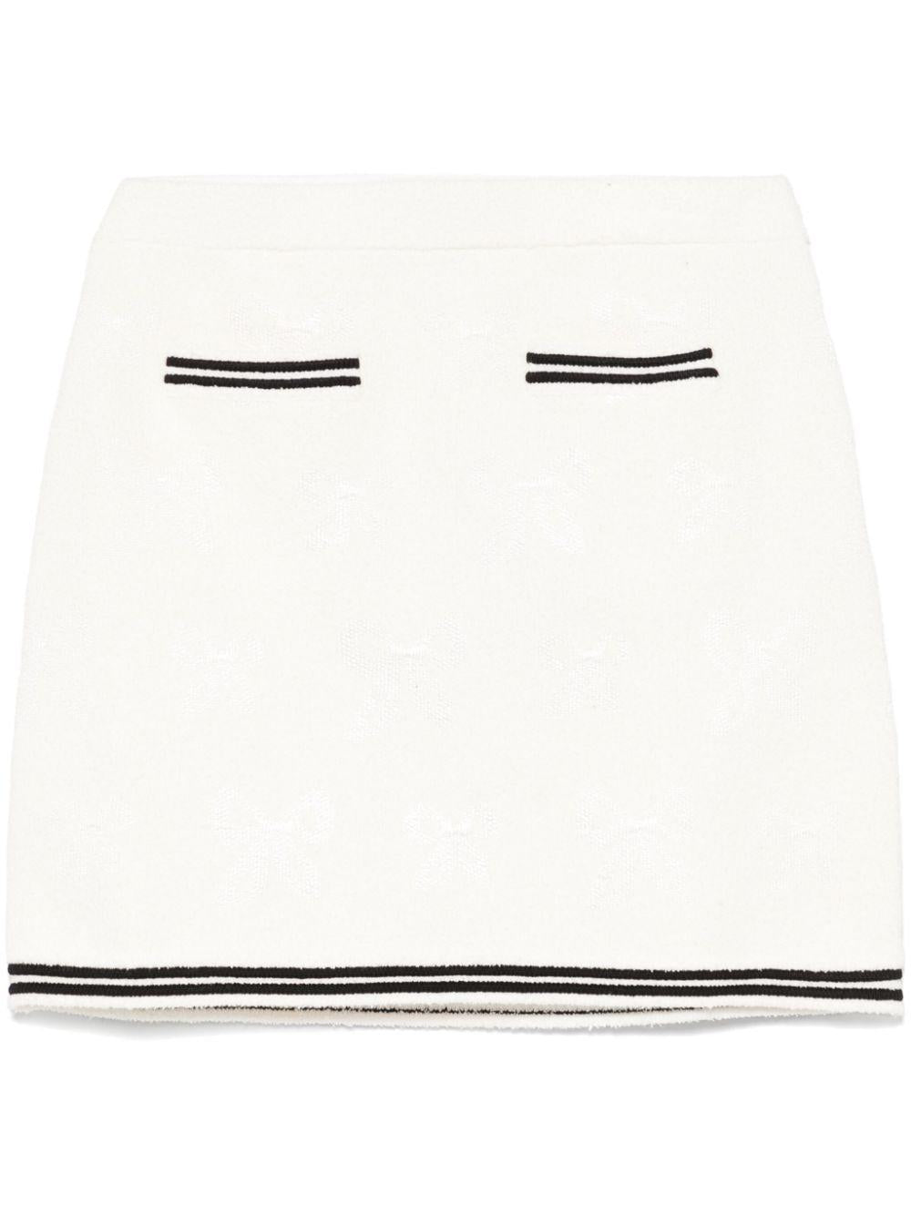 Minigonna con fiocco jacquard in bianco Self-portrait - donna 